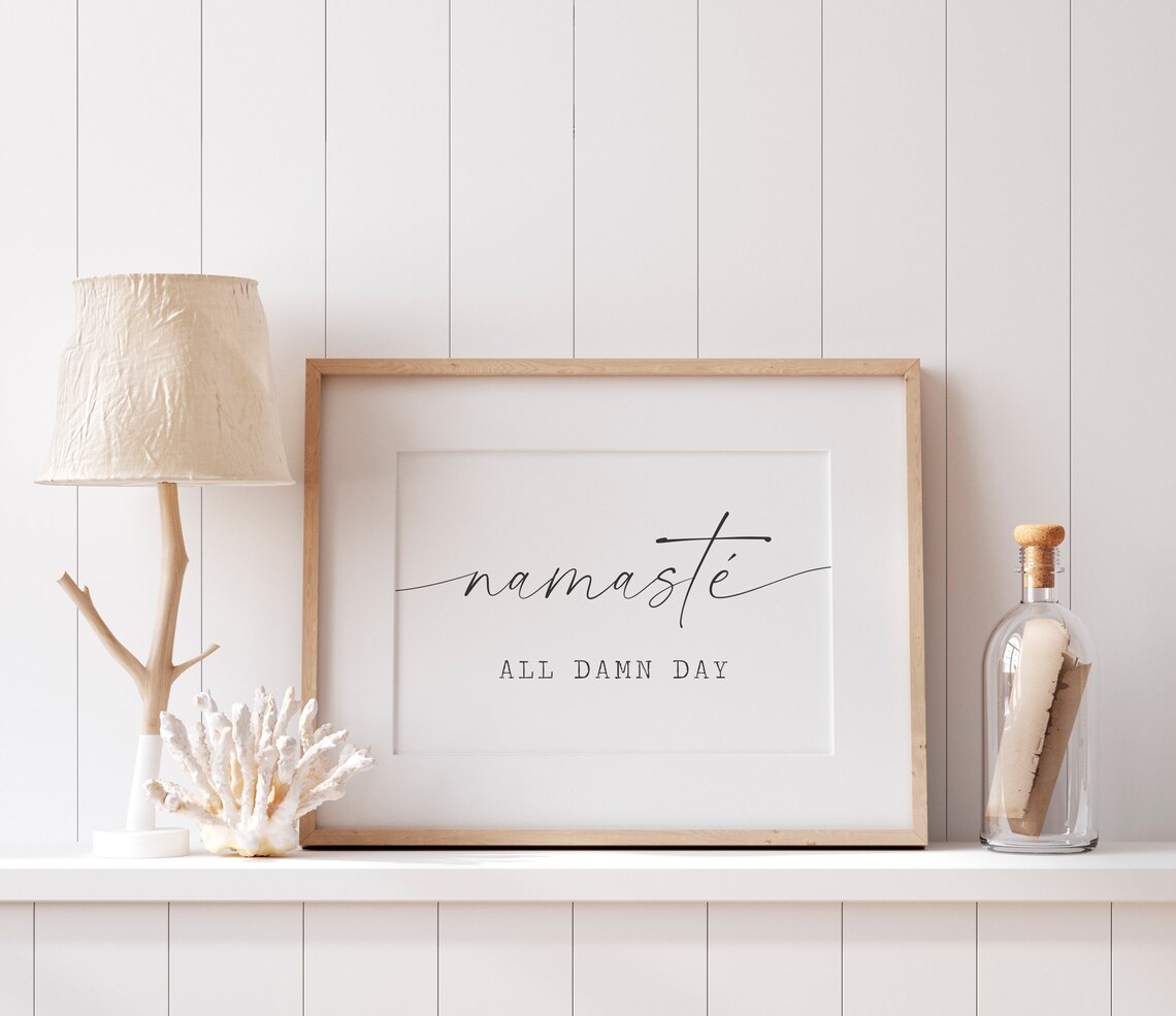 Namaste All Damn Day Yoga Meditation Wall Art - Image 3