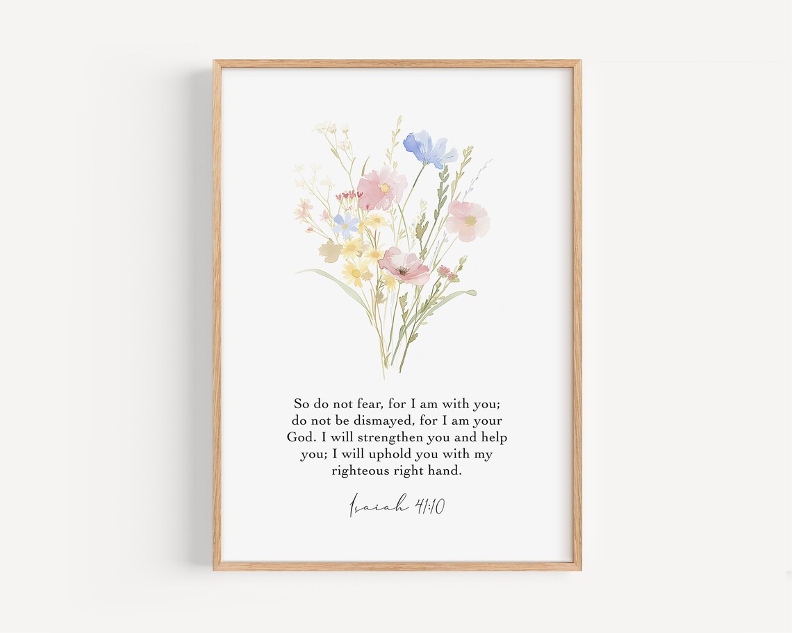 Isaiah 41:10 Faith Quote Scripture Art Print - Image 2