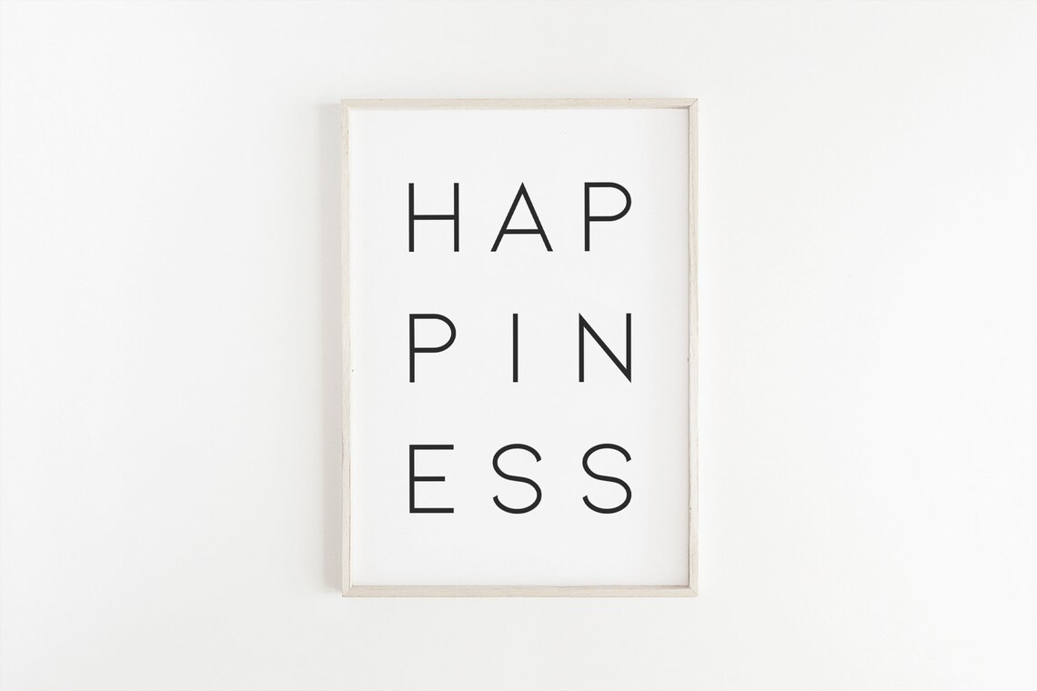 Happiness Quotes Positive Typography Art Print - Image 4