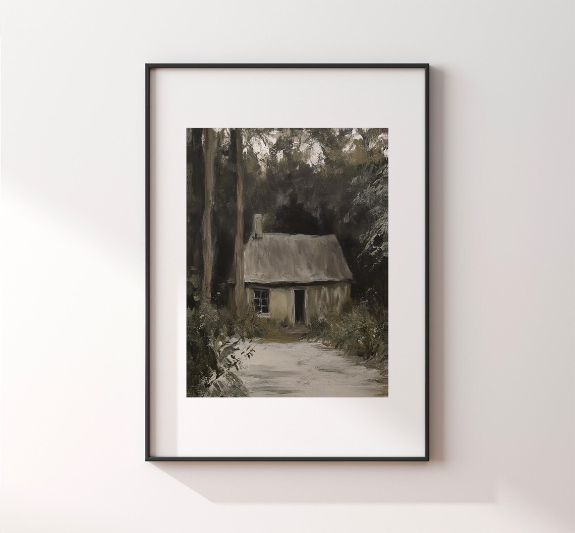 Vintage Cabin In The Woods, Moody Forest Path - Image 2