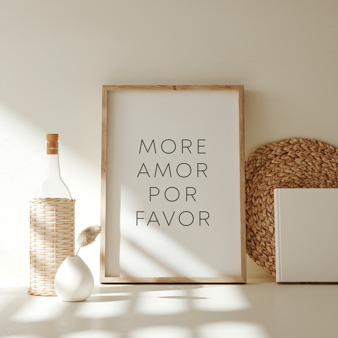 More Amor Por Favor Spanish Typography Minimalist Love Poster - Image 3