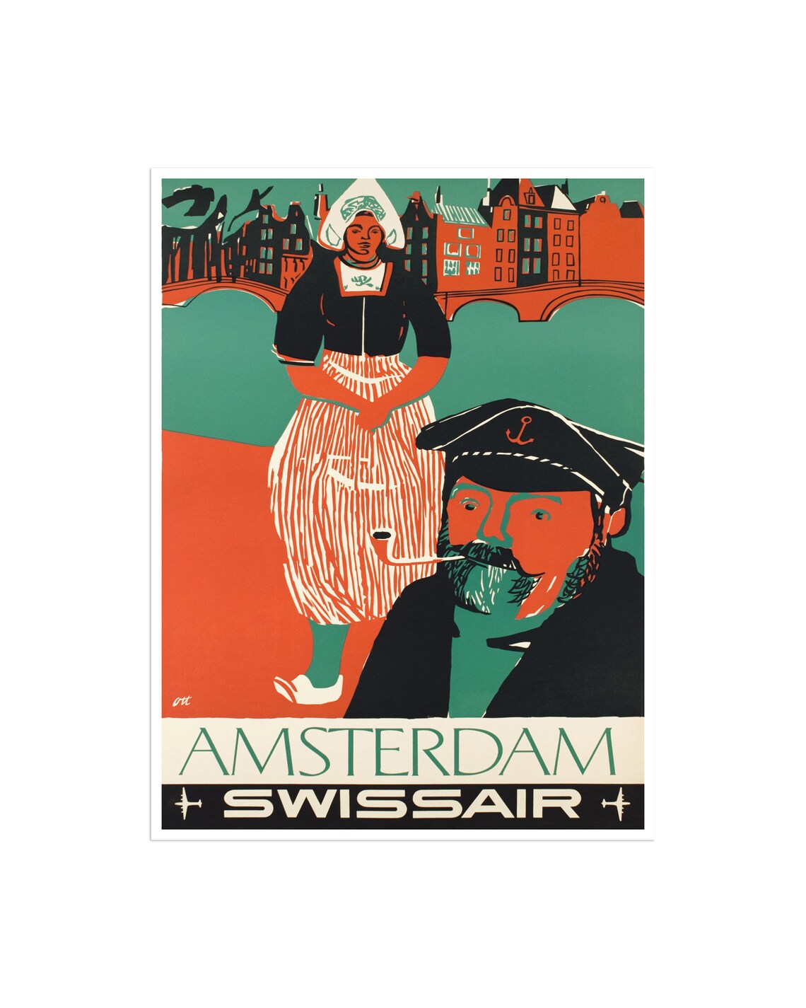 Amsterdam Travel Poster, Netherlands Tourism Print