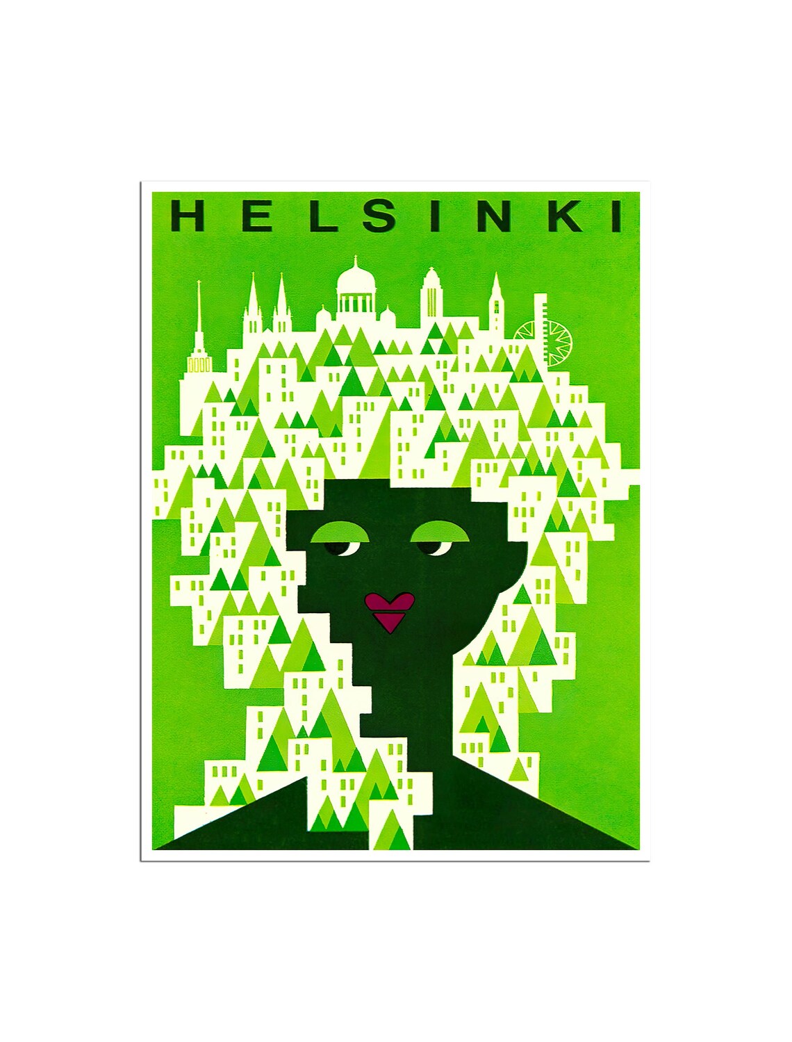 Helsinki Finland Travel Poster, City Wall Art