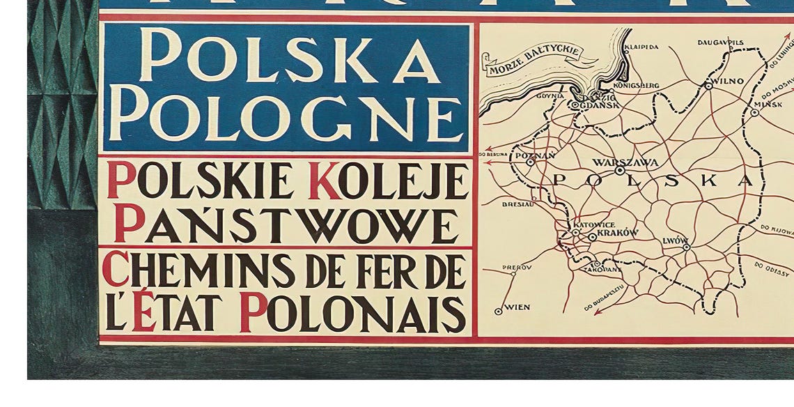 Krakow Poland Vintage Royal Procession Castle Railway Travel Poster - Image 2