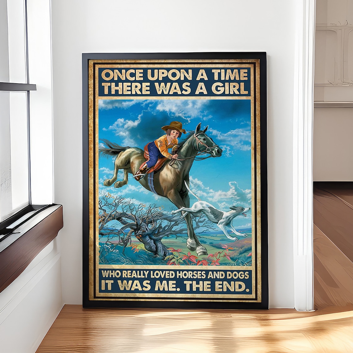 Girl Who Loved Horses And Dogs Art Print