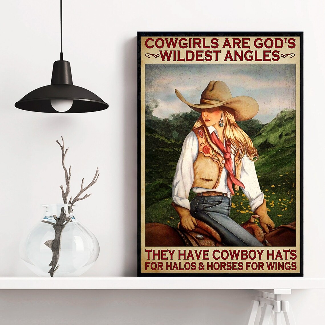 Cowgirls Are God's Wildest Angels Horseback Western Art Poster - Image 4