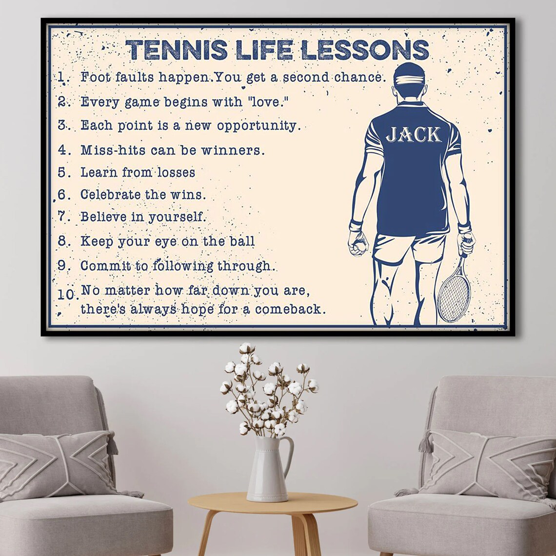 Personalized Tennis Poster, Gift for Tennis Players - Image 2