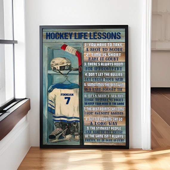 Personalized Hockey Life Lesson With Custom Hockey Poster Hockey Gifts Gifts For Hockey Players Sport Gifts For Son