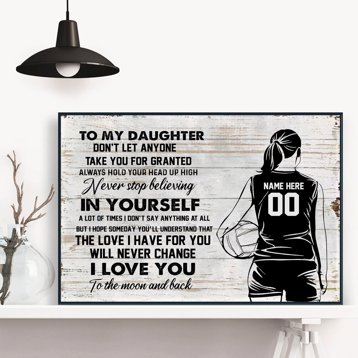 To My Daughter Volleyball Never Stop Believing Love You Poster - Image 3