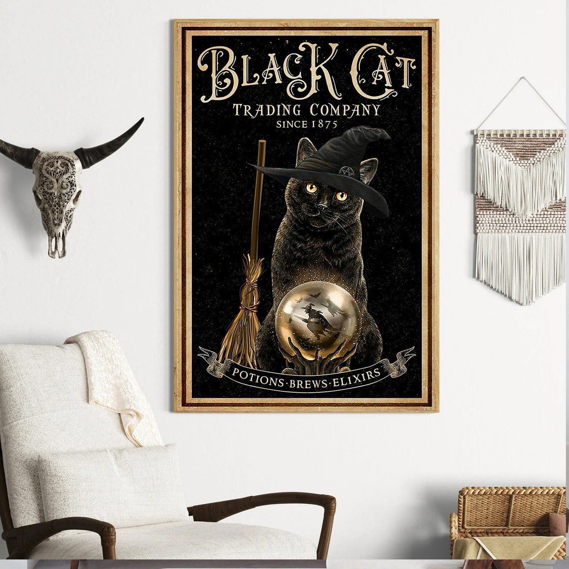 Black Cat Trading Company Since 1875 Potions Brews Elixirs Poster - Image 2
