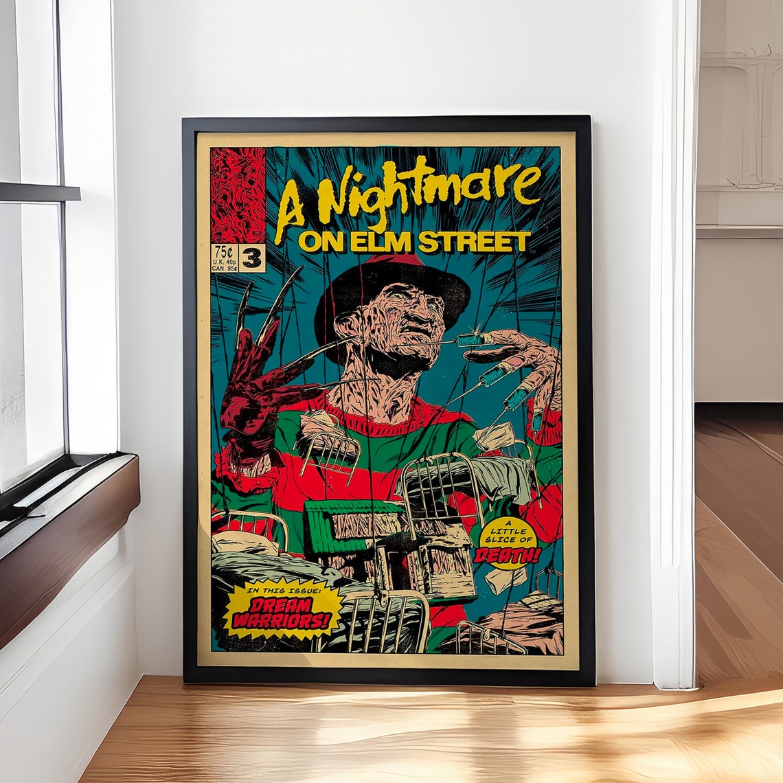 A Nightmare On Elm Street Freddy Krueger Comic Horror Poster