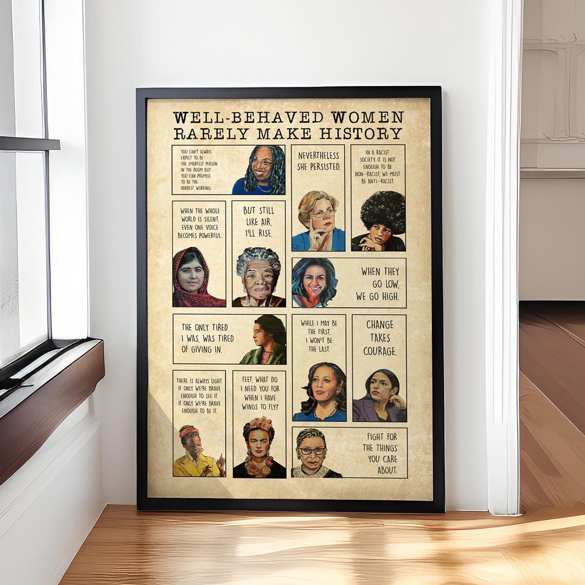 Vintage Well-Behaved Women Rarely Make History Quote Collage Poster