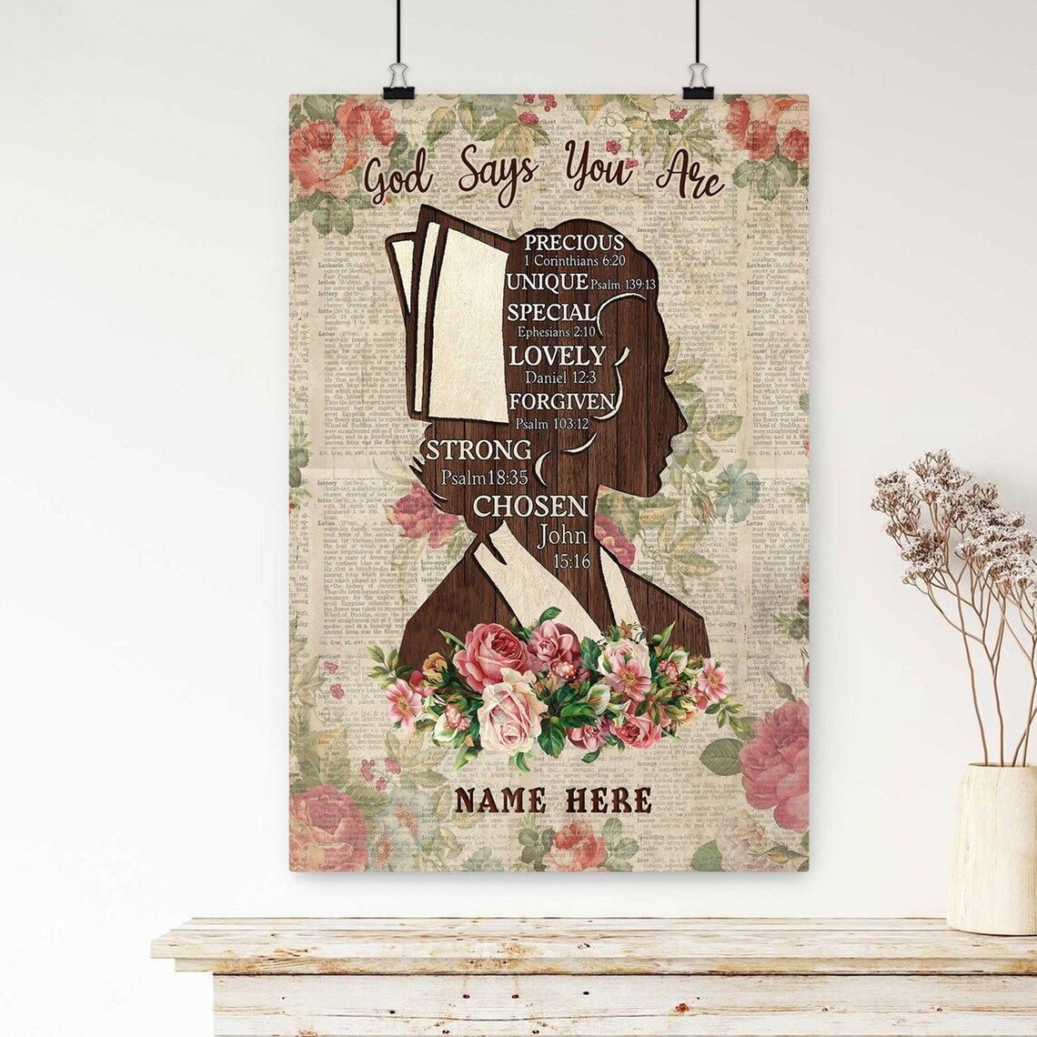 God Says You Are Precious Nurse Bible Verses Personalized Poster - Image 4