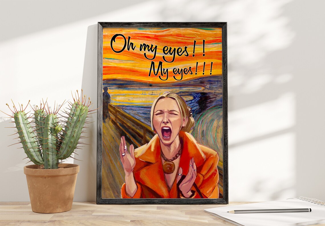 Friends Phoebe Buffay Oh My Eyes Edvard Munch Scream Parody Poster