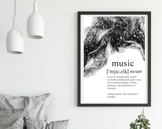 Music Definition Poster, Gift for Lover