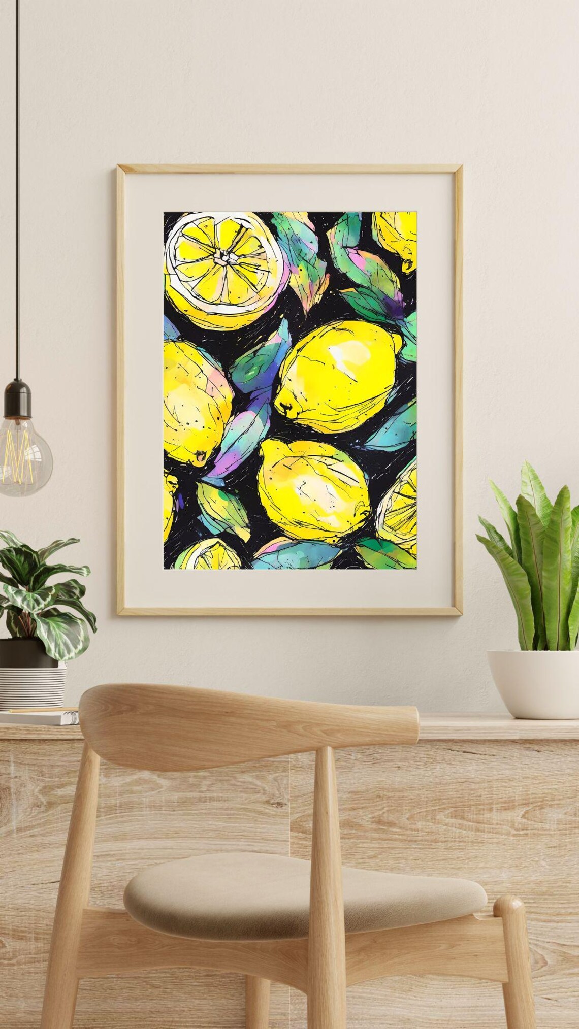 Lemons Print Fruit Market Print Art Abstract Wall Art Art Colourful Art Maximalist Minimalistic - Image 3