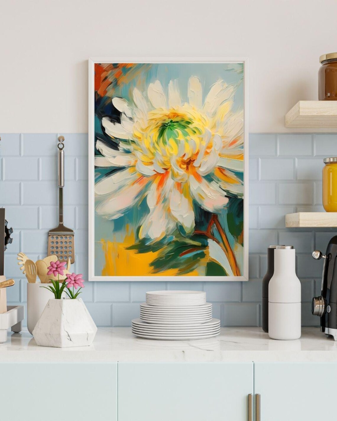 Chrysanthemum Impressionism Wall Art Print - Image 4
