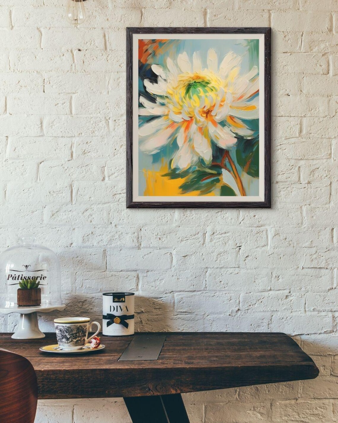 Chrysanthemum Impressionism Wall Art Print - Image 2
