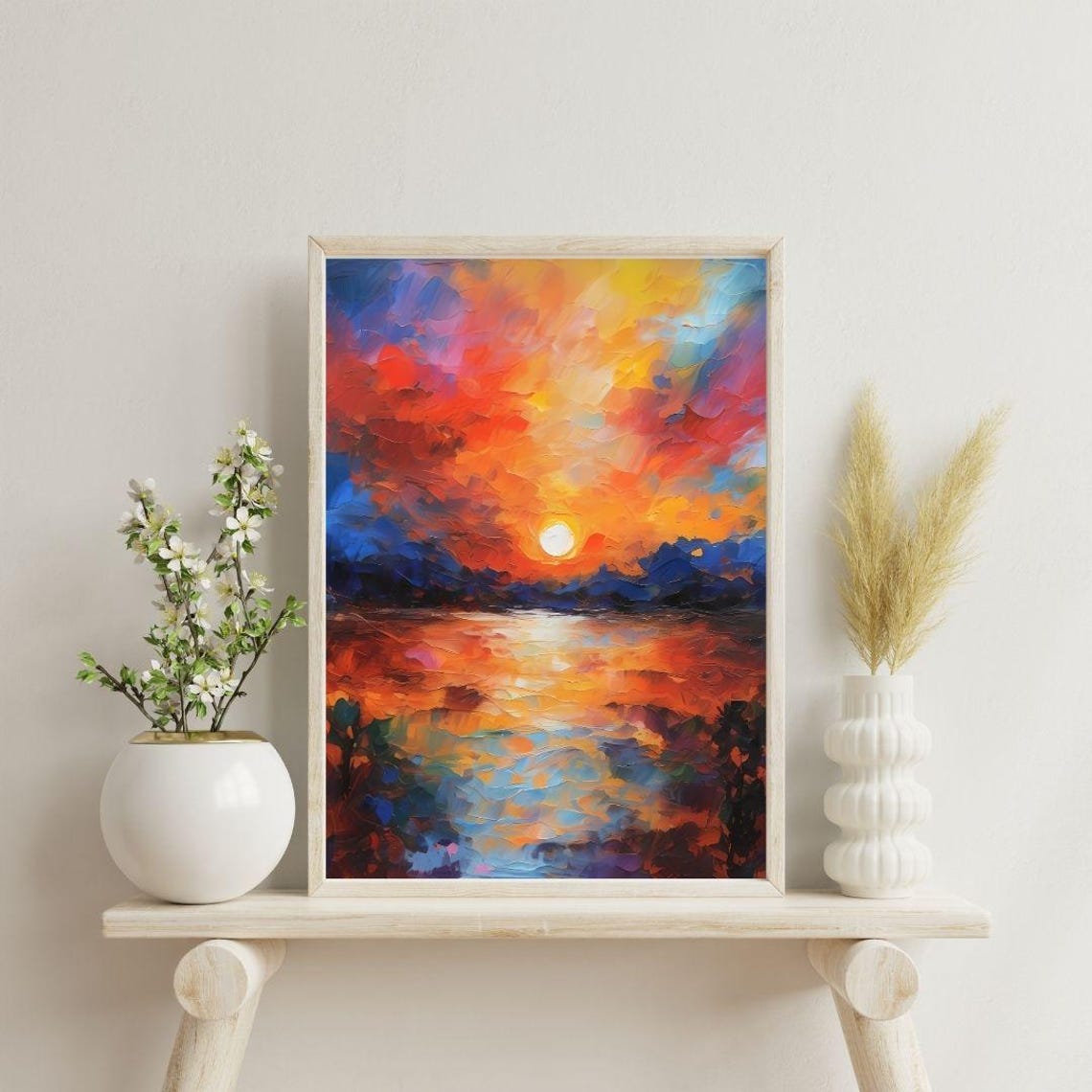 Sunset Art Print Wall Art Art Abstract Wall Art Art Colourful Art Maximalist Minimalistic