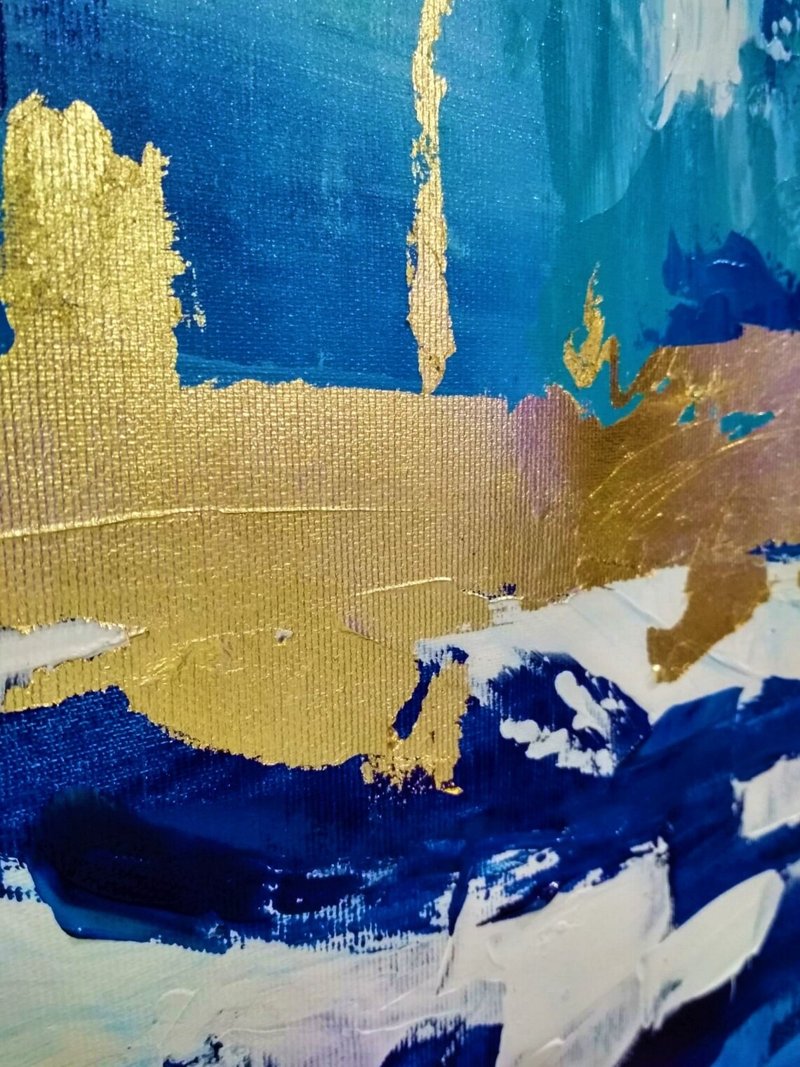 Blue Skyline Abstract Art Print, Contemporary - Image 2