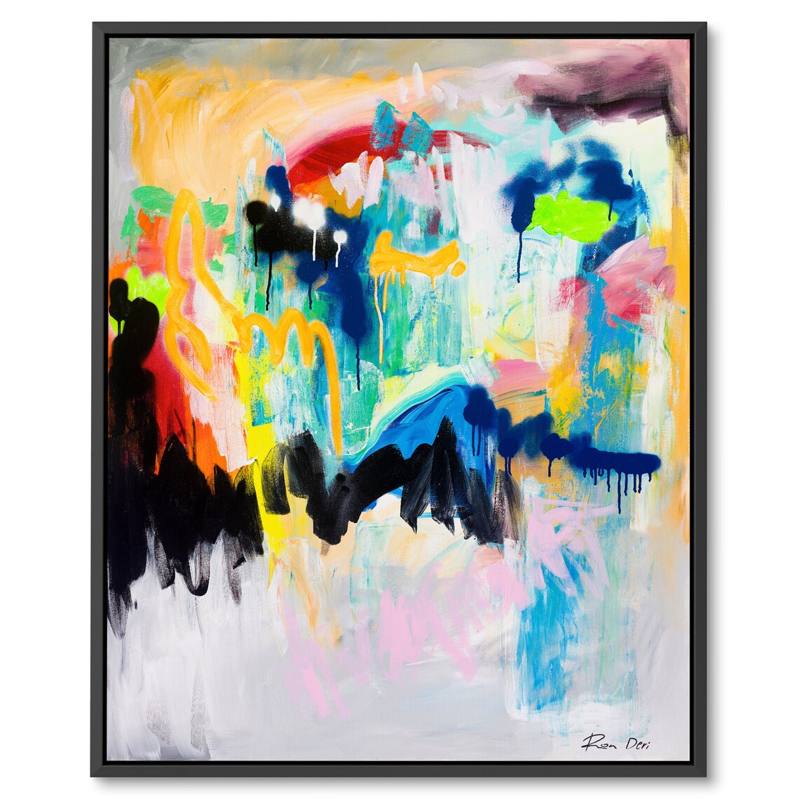 Colorful Abstract Modern Painting, Living Room Art Print - Image 5