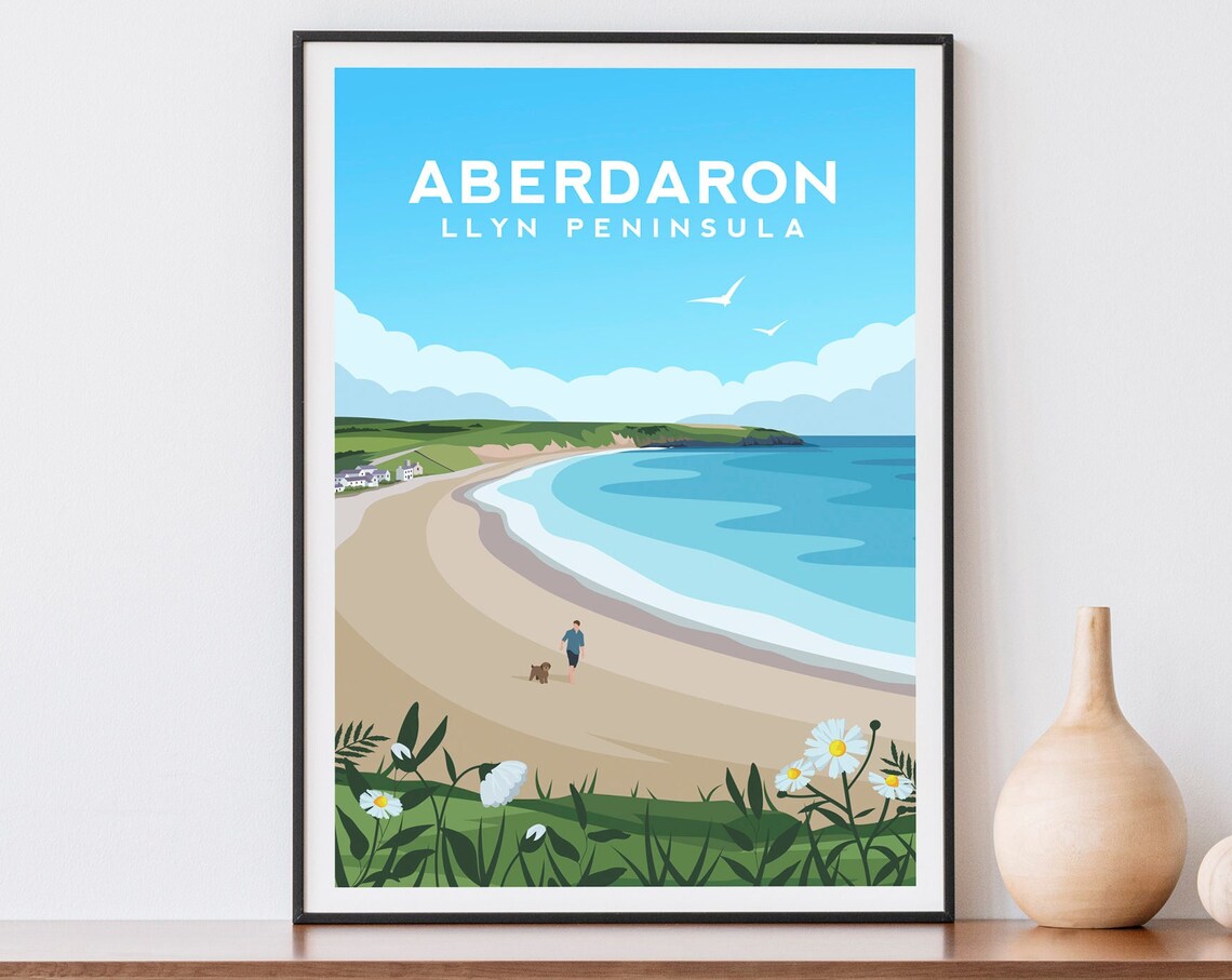 Aberdaron Travel Poster, North Wales Wall Art