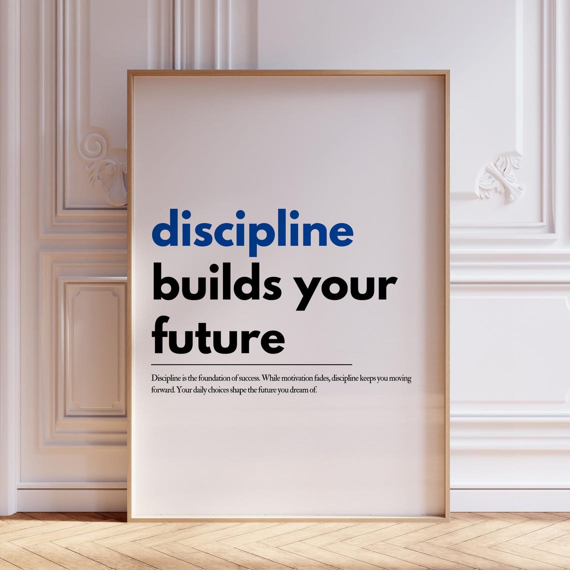 Discipline Builds Your Future Inspirational Wall Art Typography Poster Uplifting Quote Therapist Office Decor Motivational