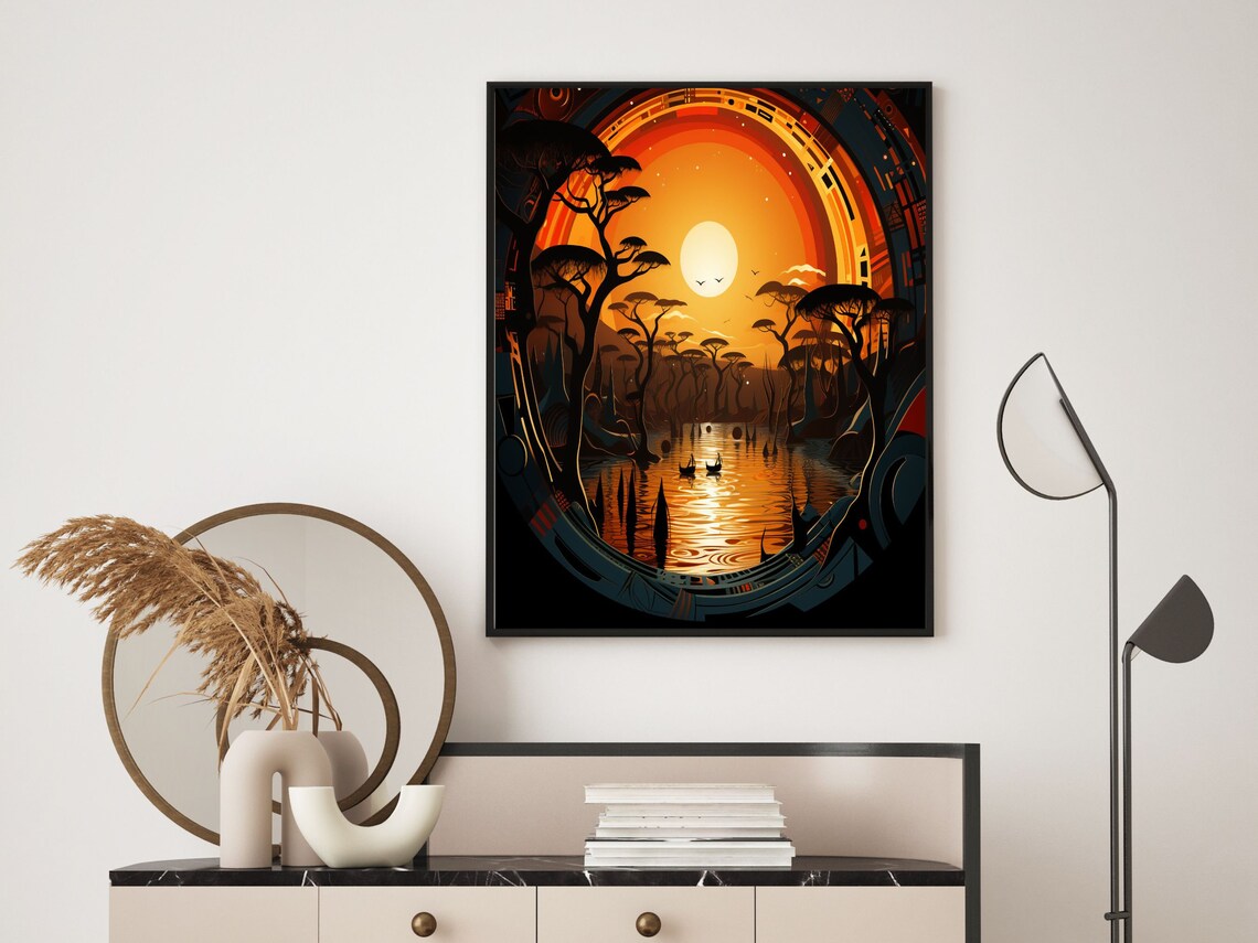 Wall Art African Print African Art African Art Wall Decor African Surreal Colorful Print Art - Image 6