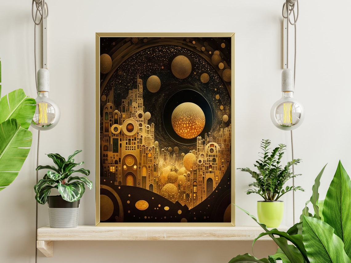 View Of Planets Celestial Fantasy Art Poster Fantasy Planets Wall Art Celestial Planets Prints - Image 3