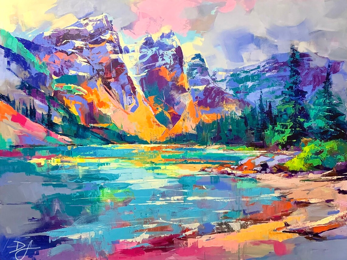 Moraine Lake Mountains Art Print, Banff Landscape