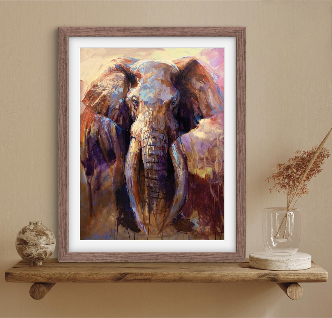 The Great Tusker Elephant Portrait Art Print - Image 2