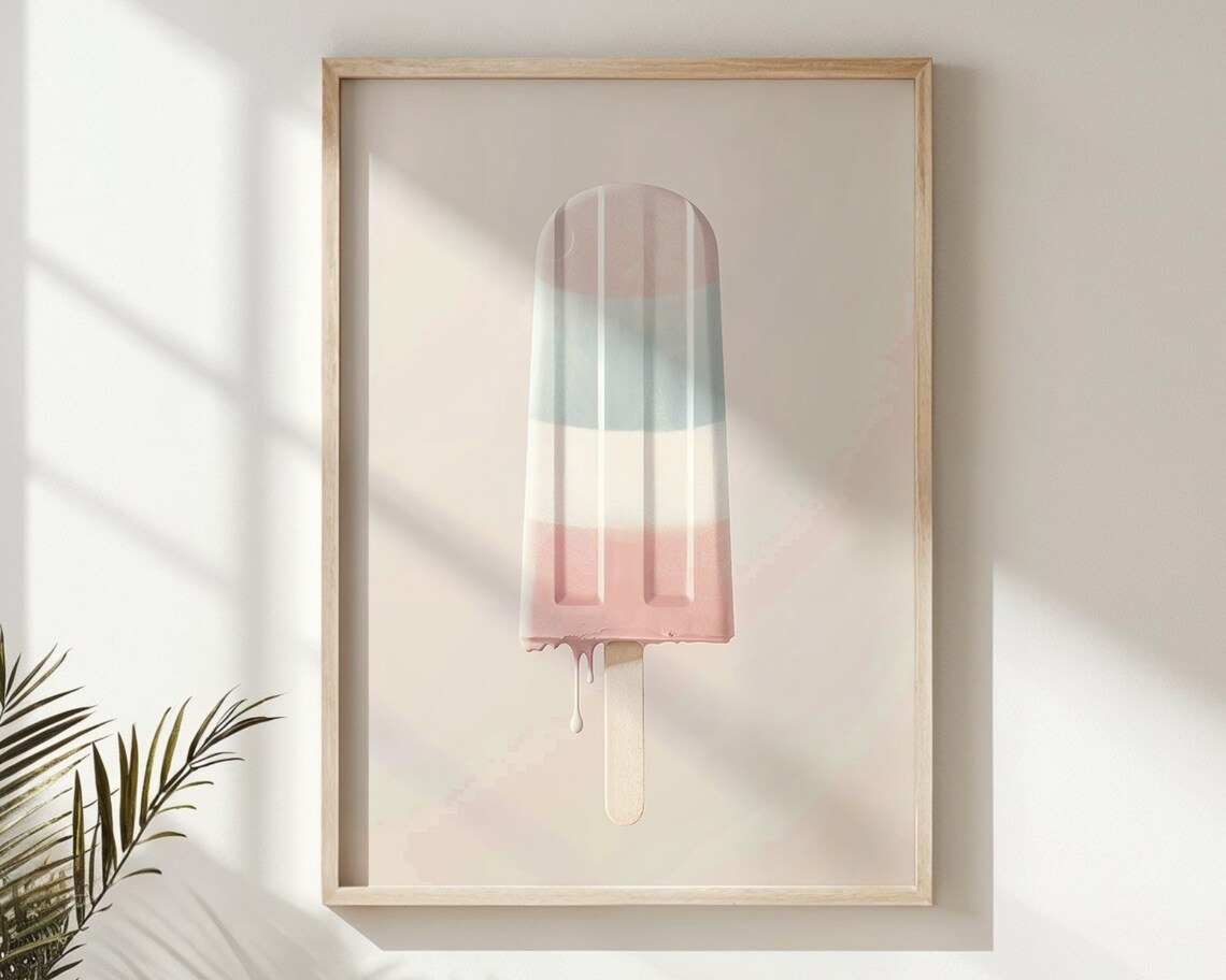 Melting Pastel Popsicle Ice Cream Art Kitchen Nursery Kids Room Poster - Image 5