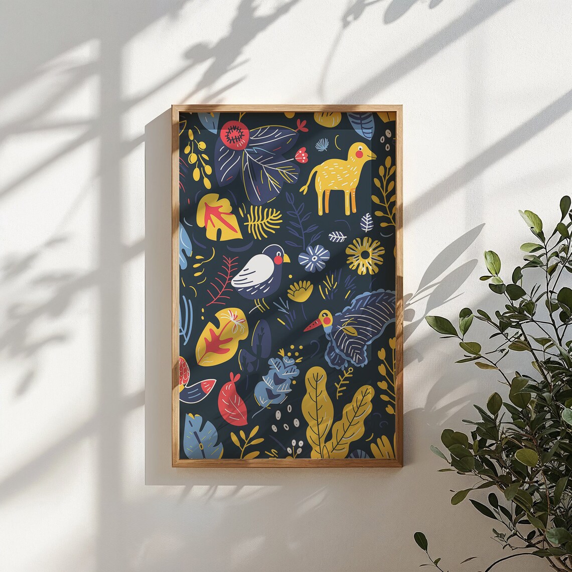 Whimsical Forest Animals Nursery Wall Art Kids Posters Decor Instant Colorful Nature Themed Background - Image 3