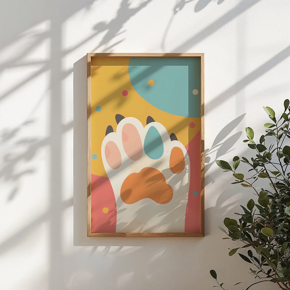 Colorful Paw Prints Nursery Art Print, Playroom Decor - Image 4