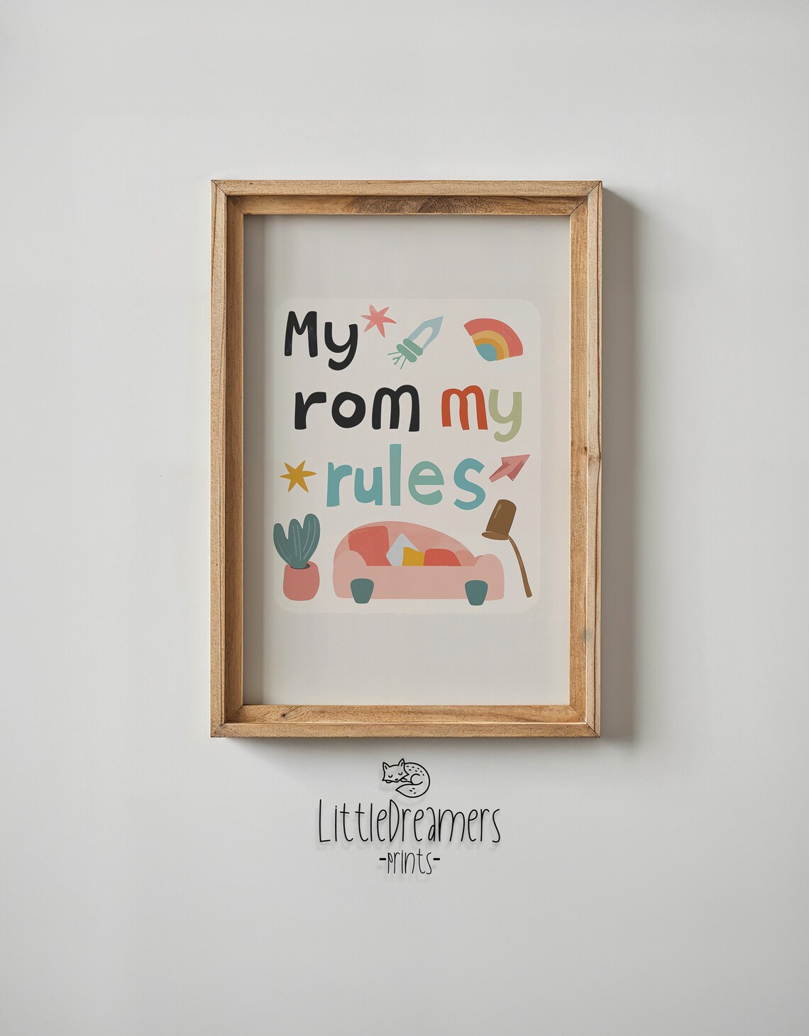 My Room My Rules Kids Playroom Typography Quote Nursery Poster - Image 5