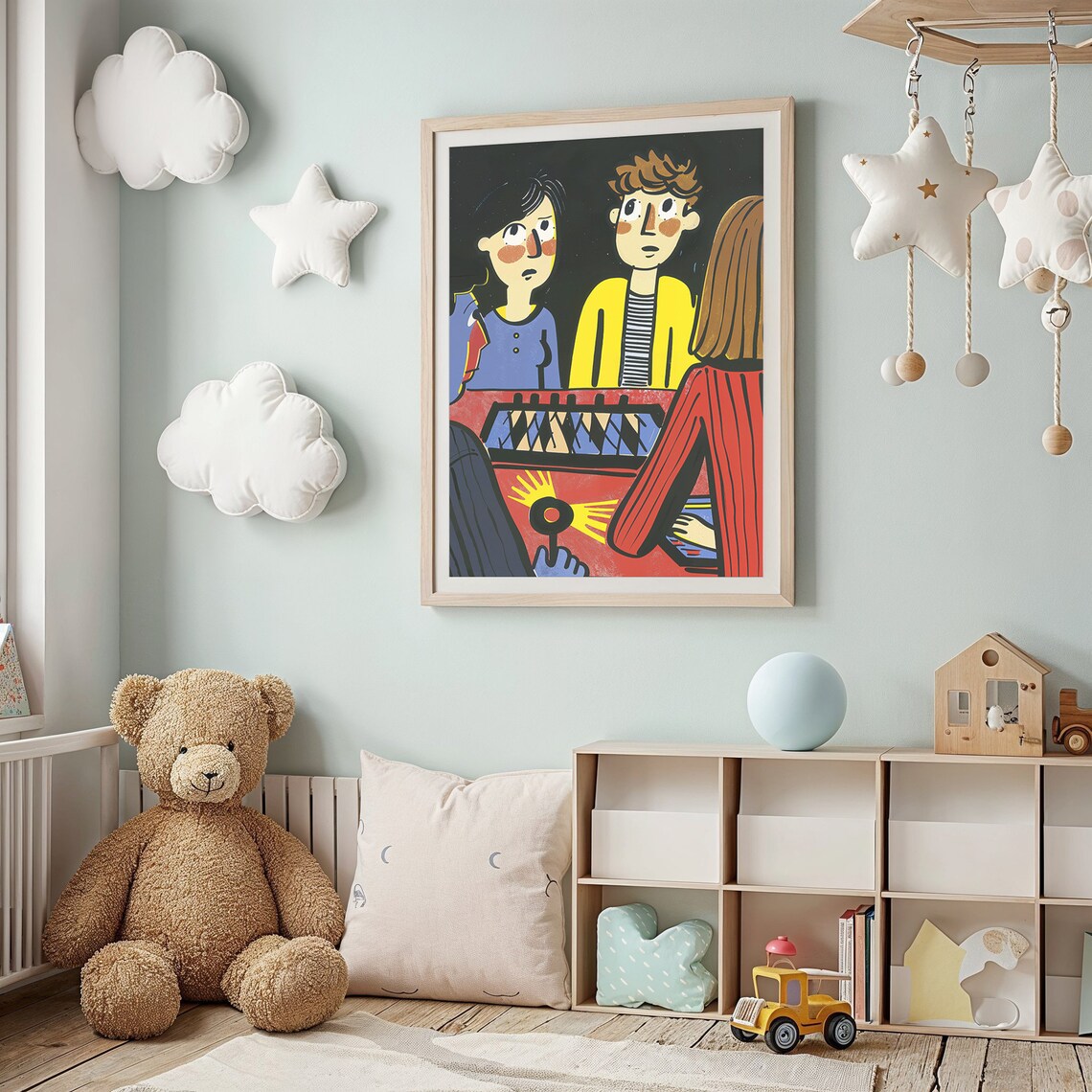 Kids Playing Music Xylophone Band Fun Cartoon Concert Wall Poster - Image 2