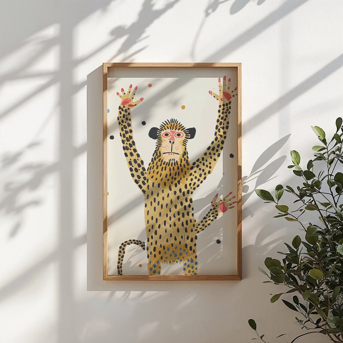 Playful Spotted Cheetah Confetti Dots Kids Safari Wall Art Poster - Image 6