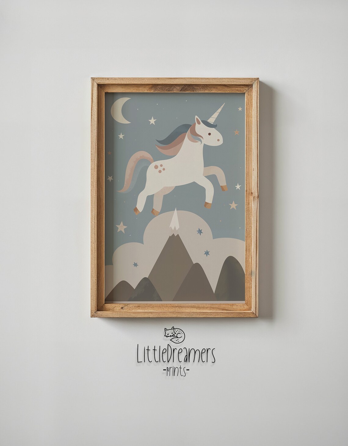 Unicorn Nursery Stars And Moon Celestial Poster Print - Image 6