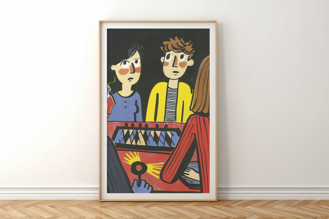 Kids Playing Music Xylophone Band Fun Cartoon Concert Wall Poster - Image 5