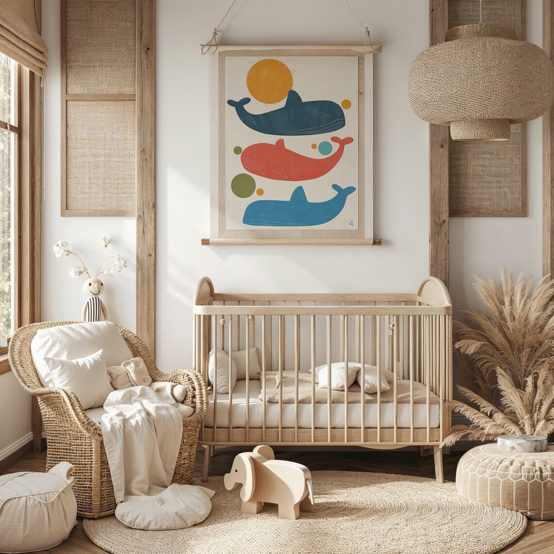 Whale Family Nursery Wall Art, Sea Life Poster - Image 3