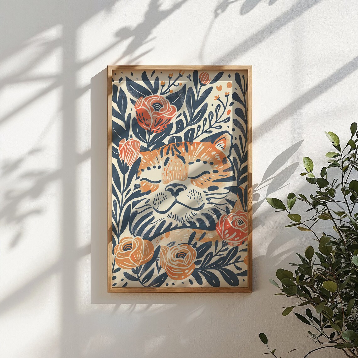 Tiger Cub And Flowers Nursery Art Print, Kids Room - Image 4