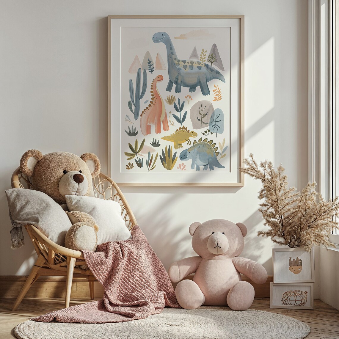 Playful Dinosaur Nursery Art Print, Kids Room Decor - Image 4