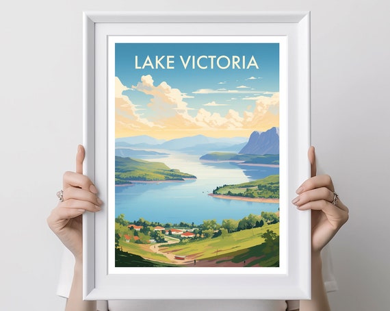 Lake Victoria Poster Home Decor Wall Art Home Decor Art Lake Picture Gift For Her Gift For Him