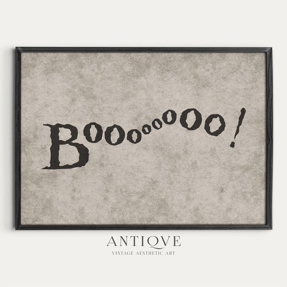 Boo Halloween Sign, Neutral Rustic Halloween Poster