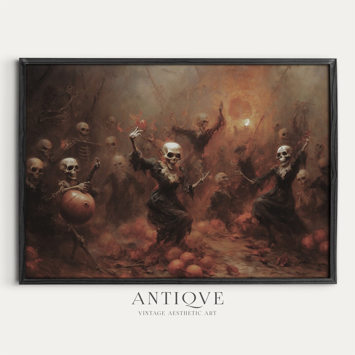 Skeletons Having A Great Party Halloween Art Print