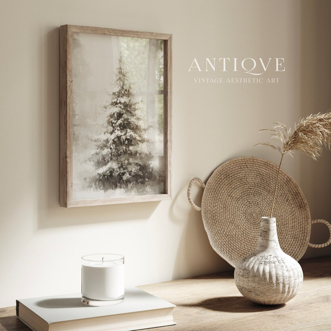 Fir Tree Painting Print, Christmas Farmhouse Decor - Image 2