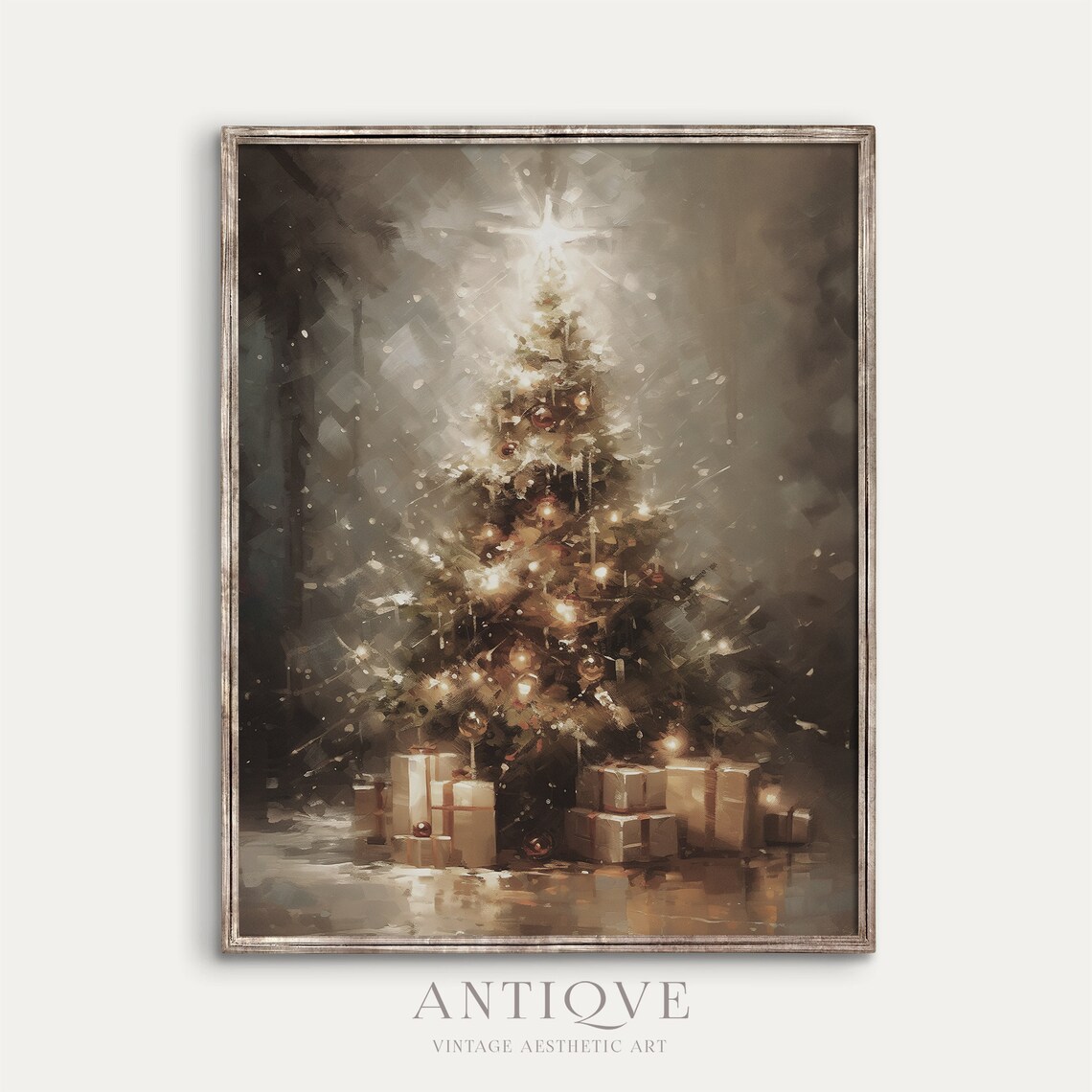 Christmas Tree Christmas Lights Holiday Decor Art Print