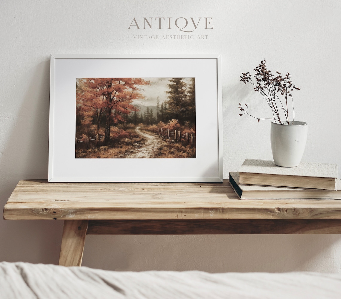 Wooden Cottage in Autumn Woodlands, Rustic Fall Art Print - Image 4