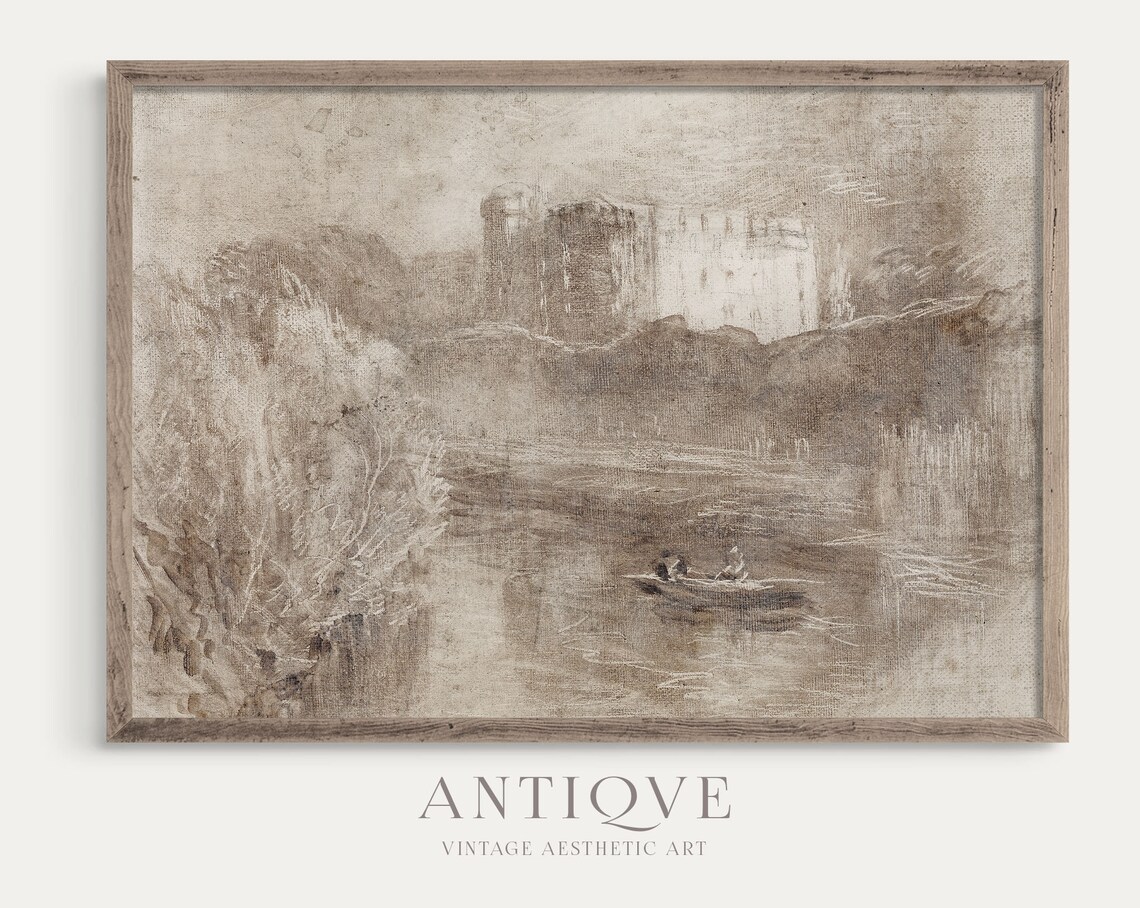 Kilkenny Castle Ireland Rustic Vintage Painting - Image 2