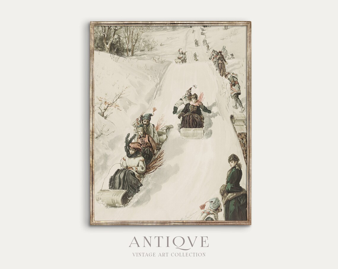People In The Snow Winter Decor Art Print